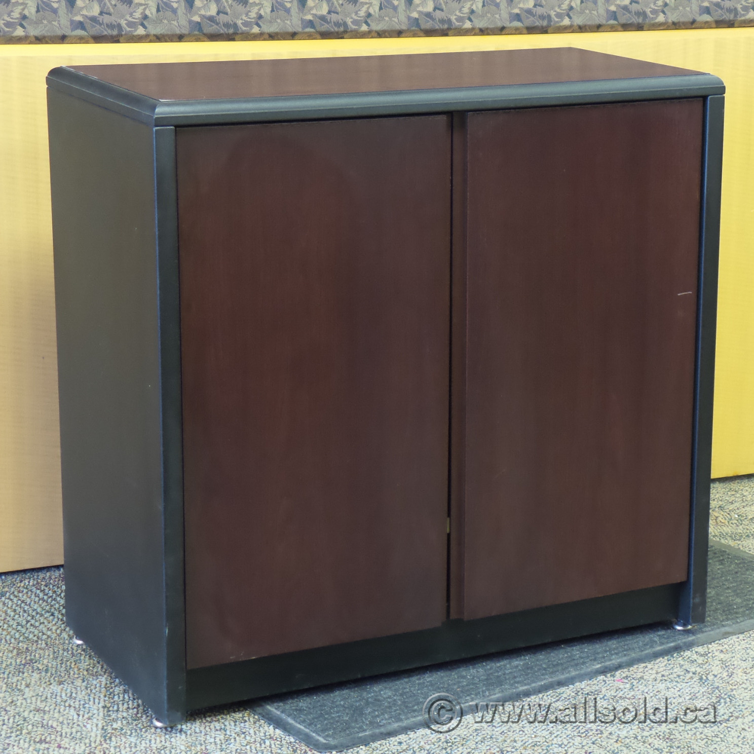 Espresso and Black 2 Door Wooden Storage Allsold.ca Buy & Sell Used Office Furniture